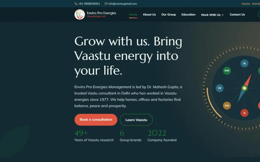 Home page of the Enviro Pro Energies website