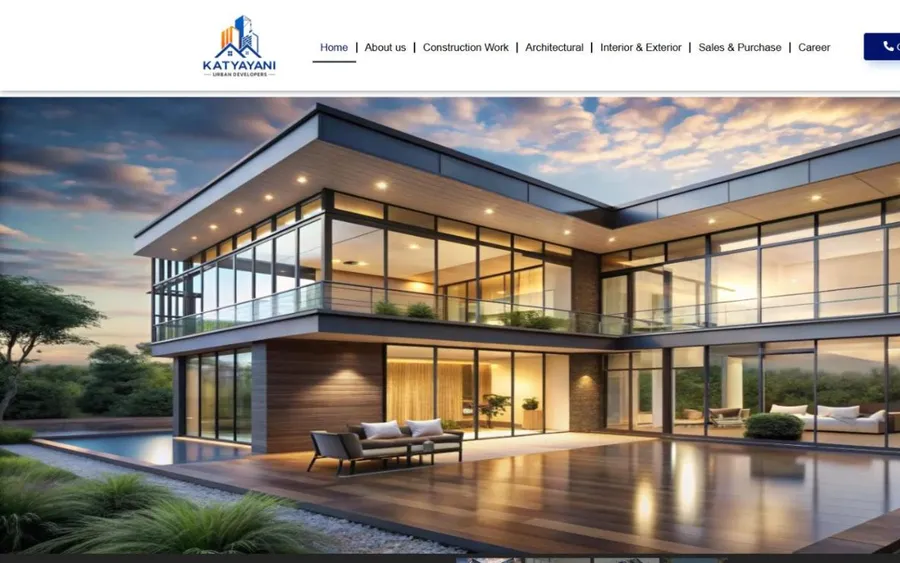 Home page of the Katyayani Urban Developers website