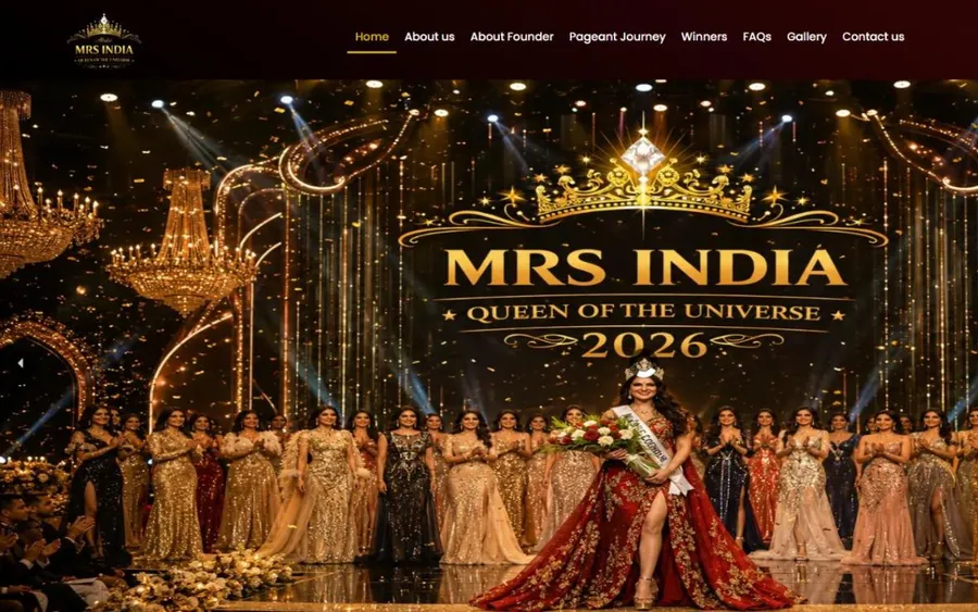 Home page of the Mrs India Queen of the Universe website