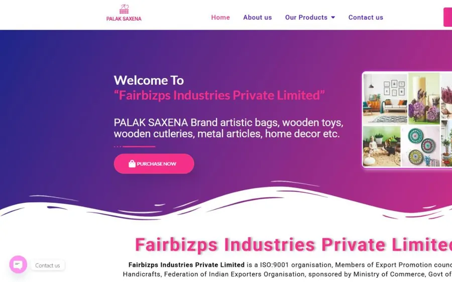 Home page of the Palak Saxena website