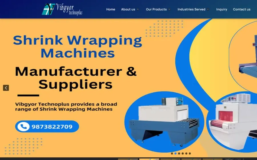 Home page of the Vibgyor Technoplus website