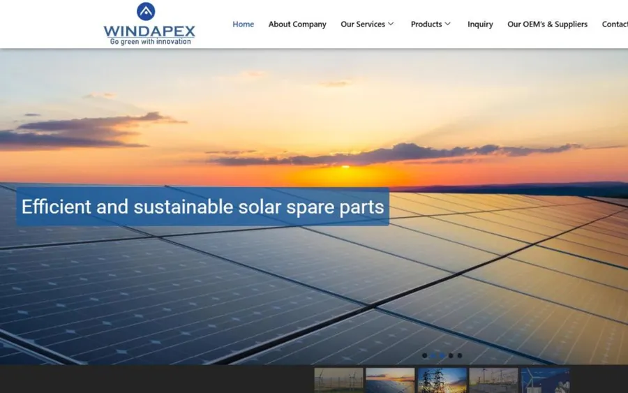 Home page of the Windapex Energy website